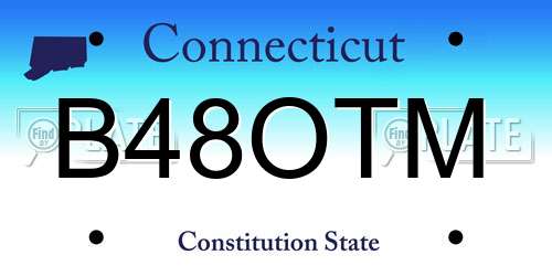 B48OTM Connecticut License Plate