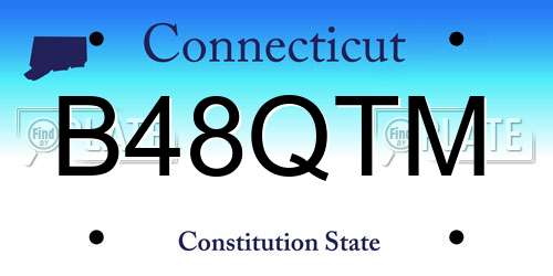 B48QTM Connecticut License Plate