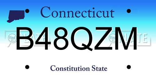 B48QZM Connecticut License Plate