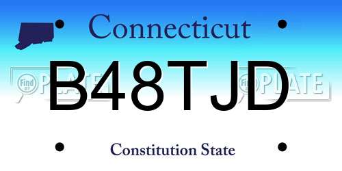 B48TJD Connecticut License Plate