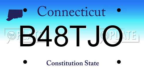 B48TJO Connecticut License Plate