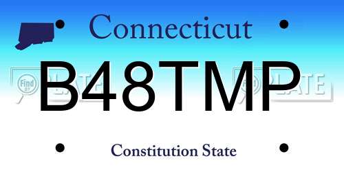B48TMP Connecticut License Plate