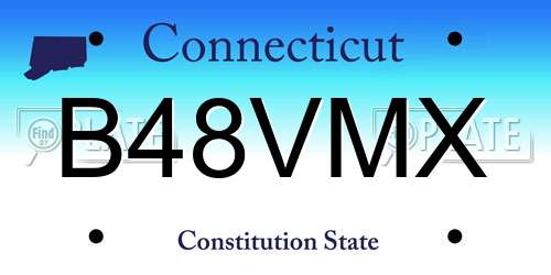 B48VMX Connecticut License Plate