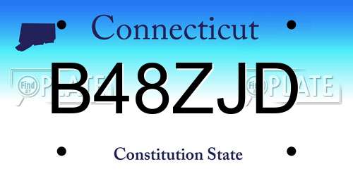 B48ZJD Connecticut License Plate