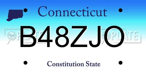 B48ZJO Connecticut License Plate