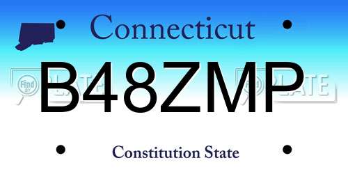 B48ZMP Connecticut License Plate