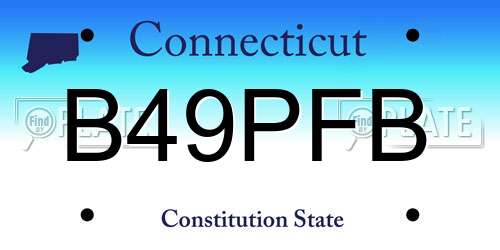 B49PFB Connecticut License Plate