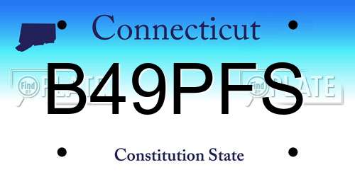 B49PFS Connecticut License Plate