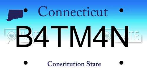 B4TM4N Connecticut License Plate