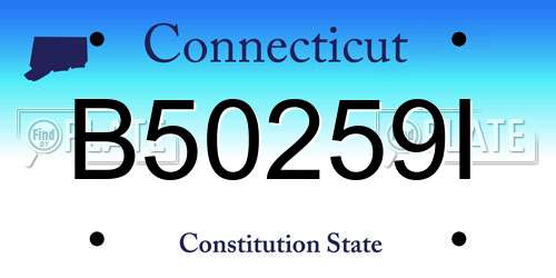 B50259I Connecticut License Plate