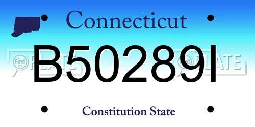 B50289I Connecticut License Plate