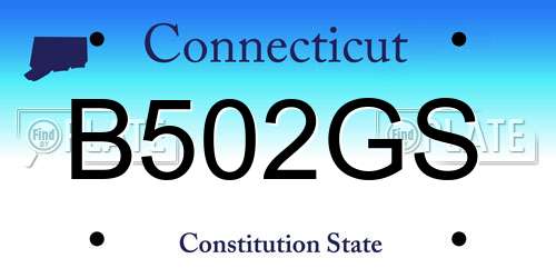 B502GS Connecticut License Plate