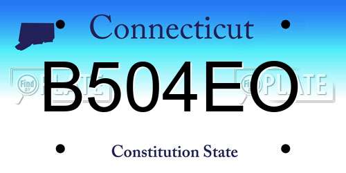 B504EO Connecticut License Plate