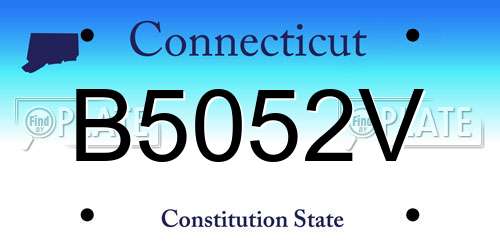 B5052V Connecticut License Plate