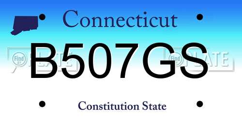 B507GS Connecticut License Plate