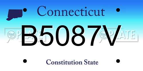 B5087V Connecticut License Plate