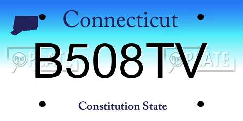 B508TV Connecticut License Plate