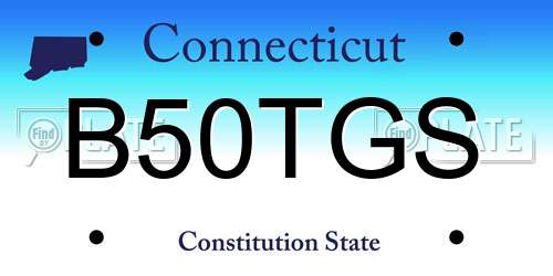 B50TGS Connecticut License Plate