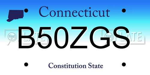 B50ZGS Connecticut License Plate