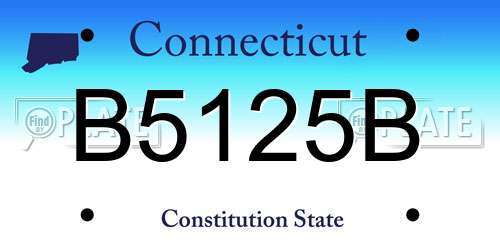 B5125B Connecticut License Plate