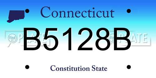 B5128B Connecticut License Plate