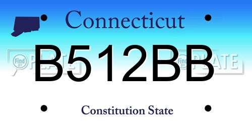 B512BB Connecticut License Plate