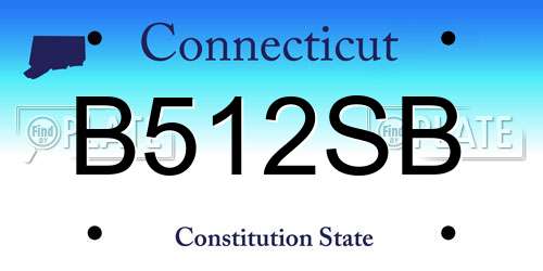 B512SB Connecticut License Plate