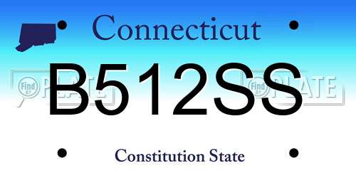 B512SS Connecticut License Plate