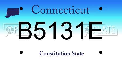 B5131E Connecticut License Plate