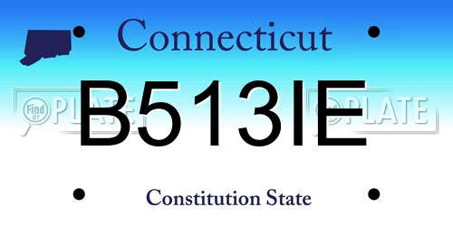 B513IE Connecticut License Plate