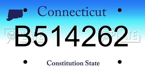 B514262 Connecticut License Plate