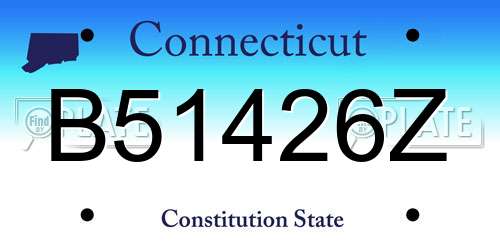 B51426Z Connecticut License Plate