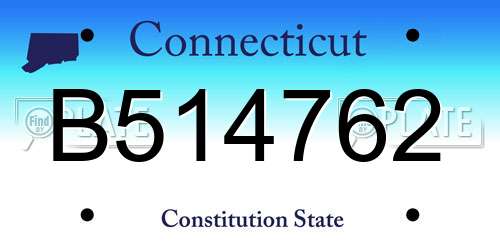 B514762 Connecticut License Plate