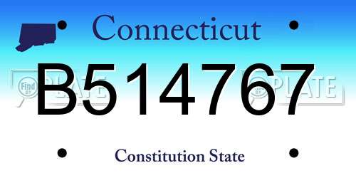 B514767 Connecticut License Plate