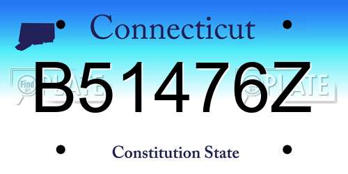 B51476Z Connecticut License Plate