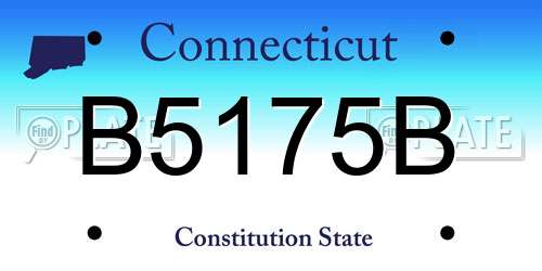 B5175B Connecticut License Plate