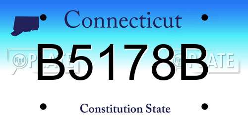 B5178B Connecticut License Plate