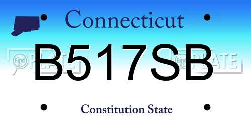 B517SB Connecticut License Plate