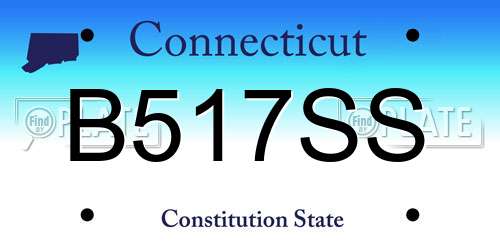 B517SS Connecticut License Plate