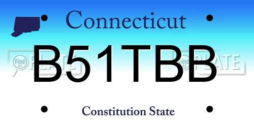 B51TBB Connecticut License Plate