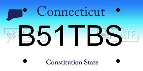 B51TBS Connecticut License Plate