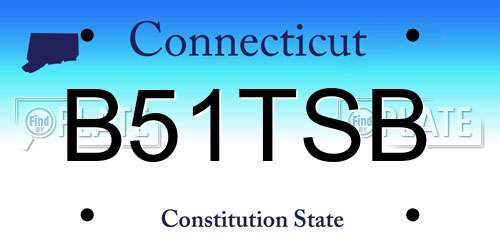 B51TSB Connecticut License Plate
