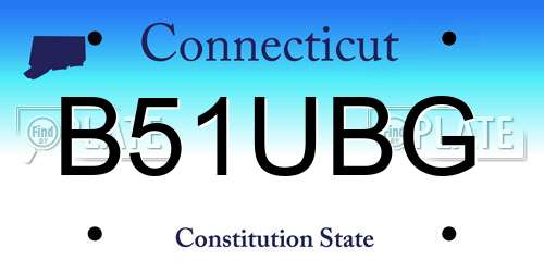 B51UBG Connecticut License Plate