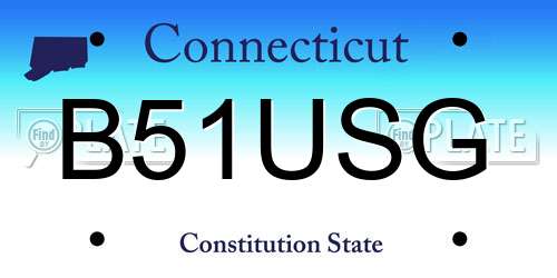 B51USG Connecticut License Plate