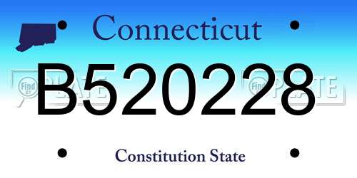 B520228 Connecticut License Plate