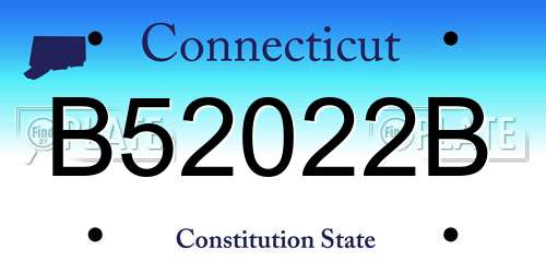 B52022B Connecticut License Plate