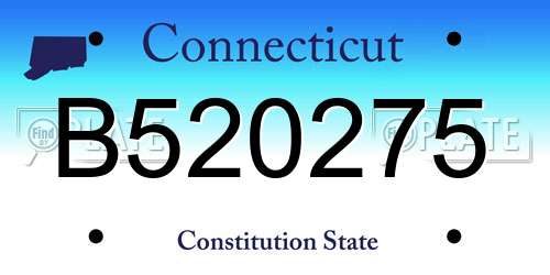 B520275 Connecticut License Plate