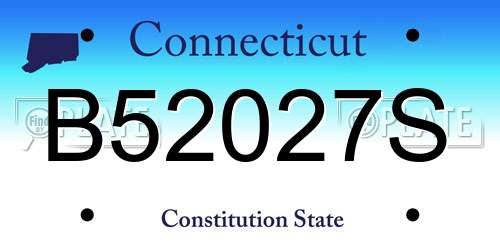 B52027S Connecticut License Plate