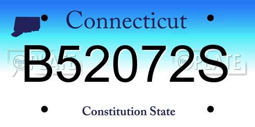 B52072S Connecticut License Plate