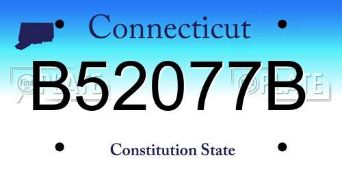 B52077B Connecticut License Plate